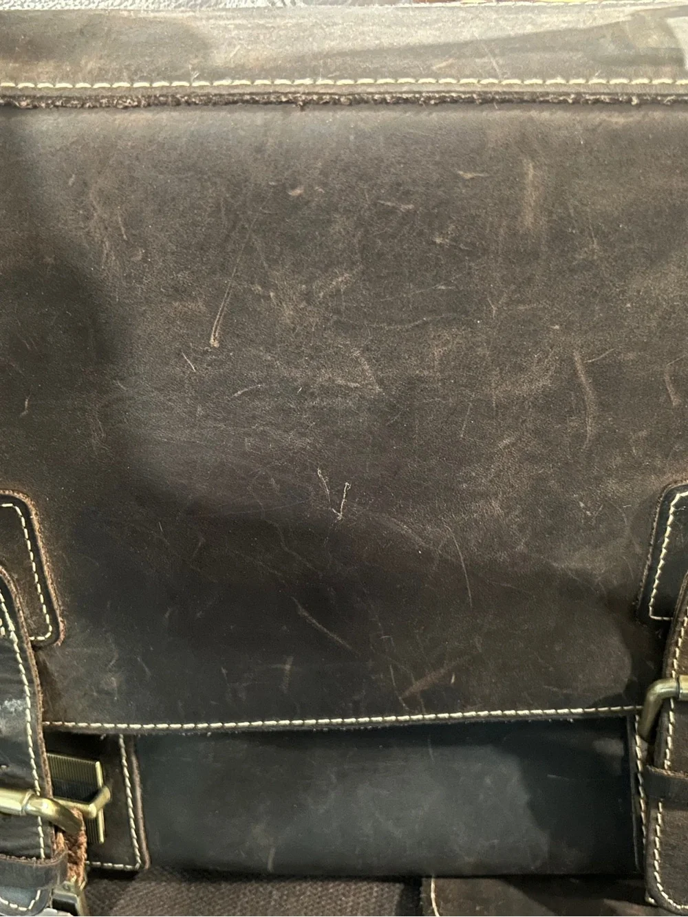Vintage Crazy Horse Leather Mens Messenger’s Bag